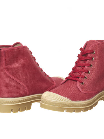 Hledáte originální a neobvyklý dárek? Obdarovaného zaručeně překvapí Dámské vysoké vínové tenisky Explorer z konopné látky